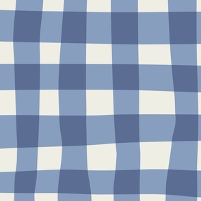 (L) Jam Jar Gingham - Wonky Check - Blue Nova 825