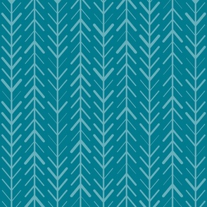 Two Tone Vertical Arrow Striped Pattern with Benjamin Moore Paint Color - Caribbean Blue Water - Small