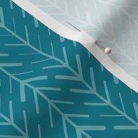 Two Tone Vertical Arrow Striped Pattern with Benjamin Moore Paint Color - Caribbean Blue Water - Mini