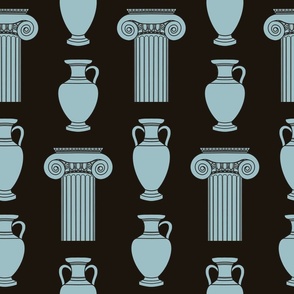 Greek Pottery and Columns
