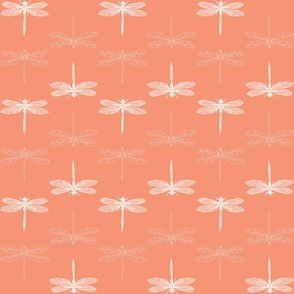 White Dragonfly in Apricot Crush  - 8" repeat
