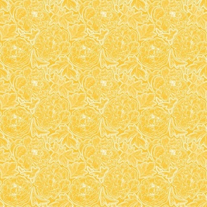 Vintage Peonies Seamless Yellow Small Scale