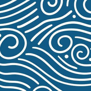 Nautical Waves Navy Blue Color1