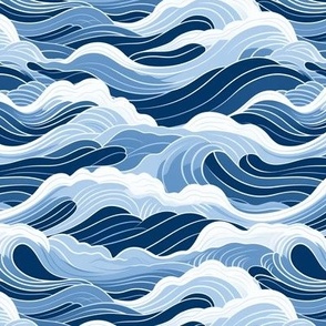 Minimalistic Waves in Blue