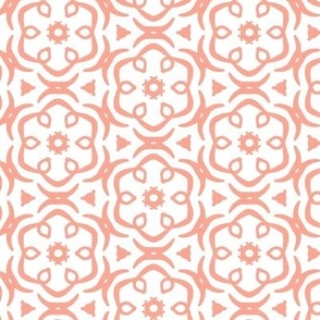 Jasmine - Floral Geometric White Pink Regular
