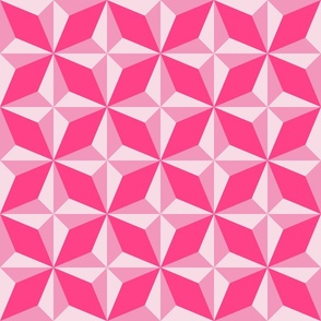 Fluorescent Pink Mid Century Tile Star | Medium