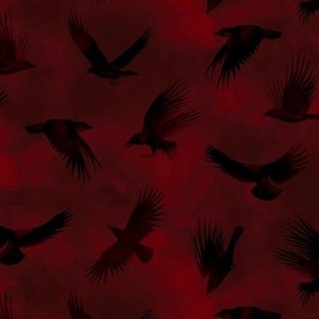 Crows - dark red & blanc (v2)
