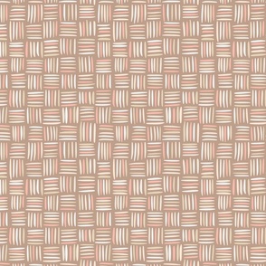 Basketweave with Pale Pink and Green (Small Scale)