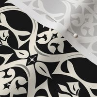 Black and White Ornate Floral Geometric Pattern