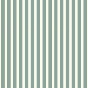 (M) French Country Stripes Sage Green and Cream/Off White 