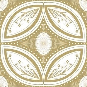 Cleo Vintage Glamour - Art Deco - Art Nouveau - Metallic Gold - Tessellation - Medium