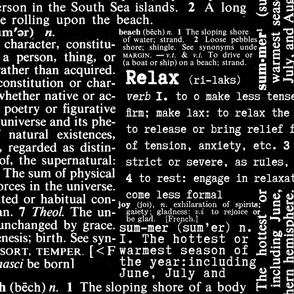 White On Black Dictionary Text  Summer Pattern
