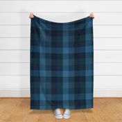 woodland mountain forest camp plaid large scale dark teal blue green turquoise