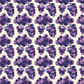 Geometric Purple Grapes on Cream Background