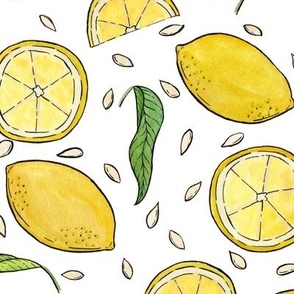 Lemons on White