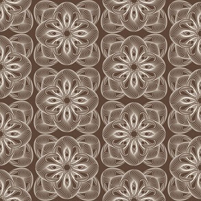 Modern budding flower in dark brown. Large scale