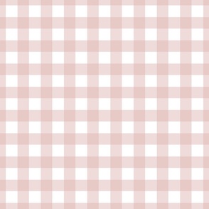 Muted pink and white gingham check