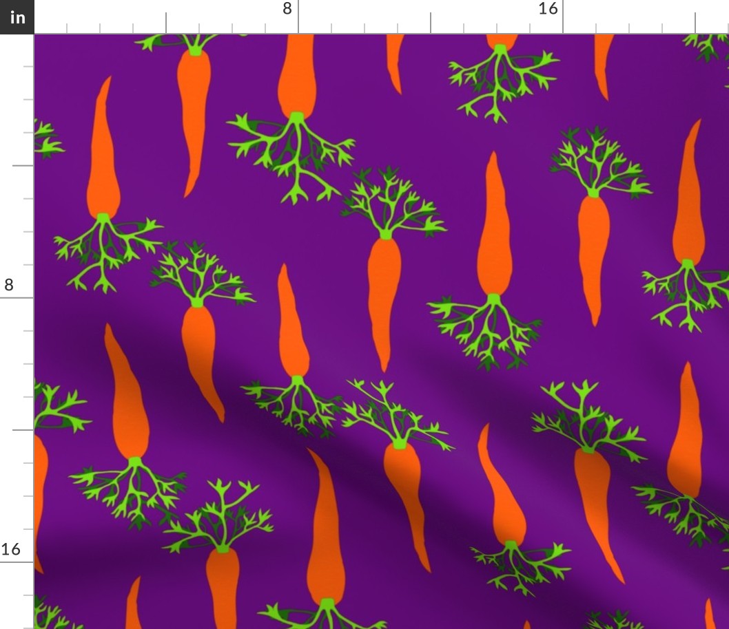 Orange Carrot Stripes Large Purple