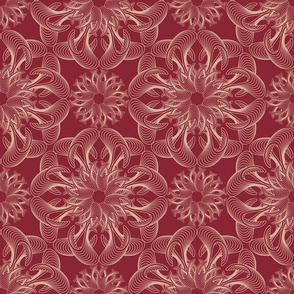 Symmetry flower in ruby red. Large scale