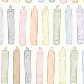 Back to School Fresh Box Of Crayons in a minimalistic color palette with an eggshell background