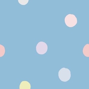 Back to School Polka dots in bright blue and pastel colors