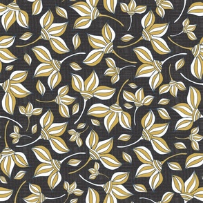 Vintage Abstract Flowers Brown Background