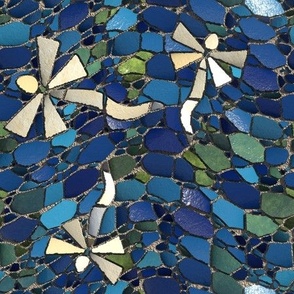 Batlló Art Nouveau inspired Mosiac tiles with Dragonflies