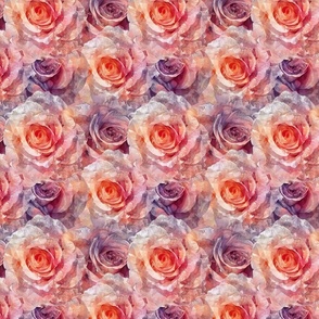 Pastel Watercolor Roses in Blush and Lavender Hues