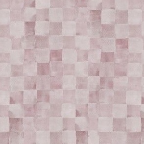 Small - Handpainted Checkers - Basket Weave - Pink Red Hues