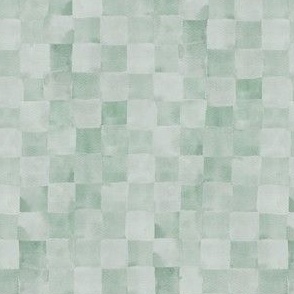 Small - Handpainted Checkers - Basket Weave - Green Hues