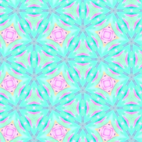 Pink, Aqua, Light Green and Gray Geometric Pattern