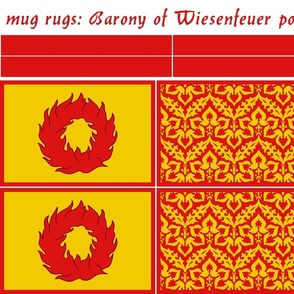 mug rugs: Barony of Wiesenfeuer (SCA)
