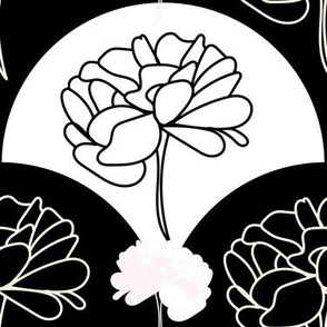 Hollywood Deco Rose Vintage Glamour - Black And White With A Hint Of Pink.