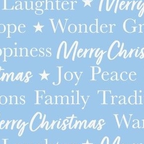 Medium / Merry Christmas Greetings and Holiday Words Typography Blue