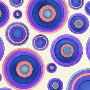 XL Scale // Painted Circles in Blue, Purple, Violet, and Peach
