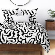 abstract crazy brush stroke - bold white lines on black - abstract black wallpaper 