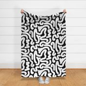 abstract crazy brush stroke - bold white lines on black - abstract black wallpaper 