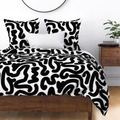 abstract crazy brush stroke - bold black lines on white - abstract black wallpaper 