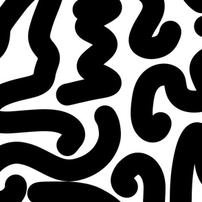 abstract crazy brush stroke - bold black lines on white - abstract black wallpaper 