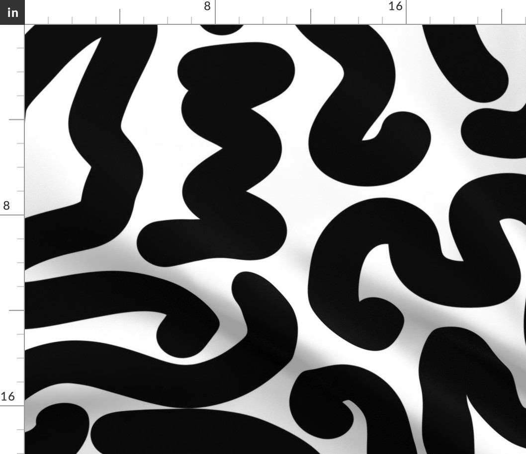 abstract crazy brush stroke - bold black lines on white - abstract black wallpaper 