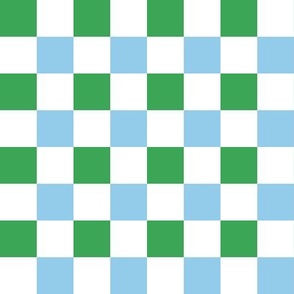 2x2 Blue, white, green checkerboard 