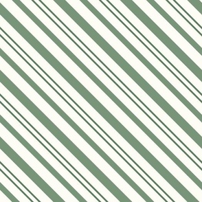 Christmas Wonderland Candy Stripes Olive Green Cream by Jac Slade