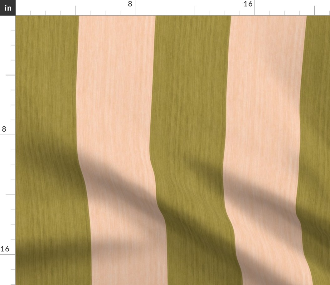 Wide Regency Stripes - Olive Green & Pink