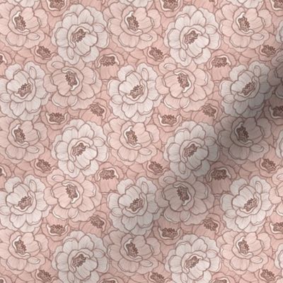 Rose of Victoria (xsmall), monochromatic peach - vintage flowers