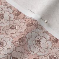 Rose of Victoria (xsmall), monochromatic peach - vintage flowers