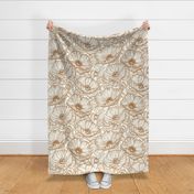 Cinnamon and Cream Poppy Floral Large