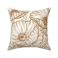 Cinnamon and Cream Poppy Floral Large