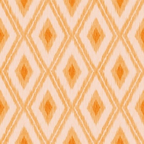 Abstract geometric ikat pattern. yellow and orange