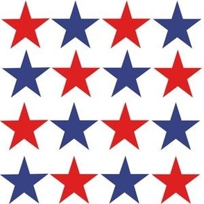 American stars on white background
