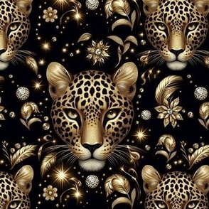 Leopard Print Black Wallpaper